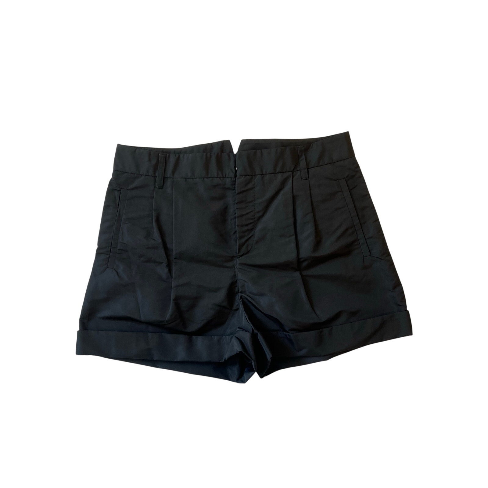 Miu Miu 2006 Pleated Trouser Shorts High Waisted Black Size It 42/ Us 6